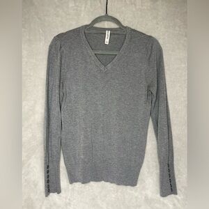 Zenana Outfitters Charcoal V-Neck Sweater